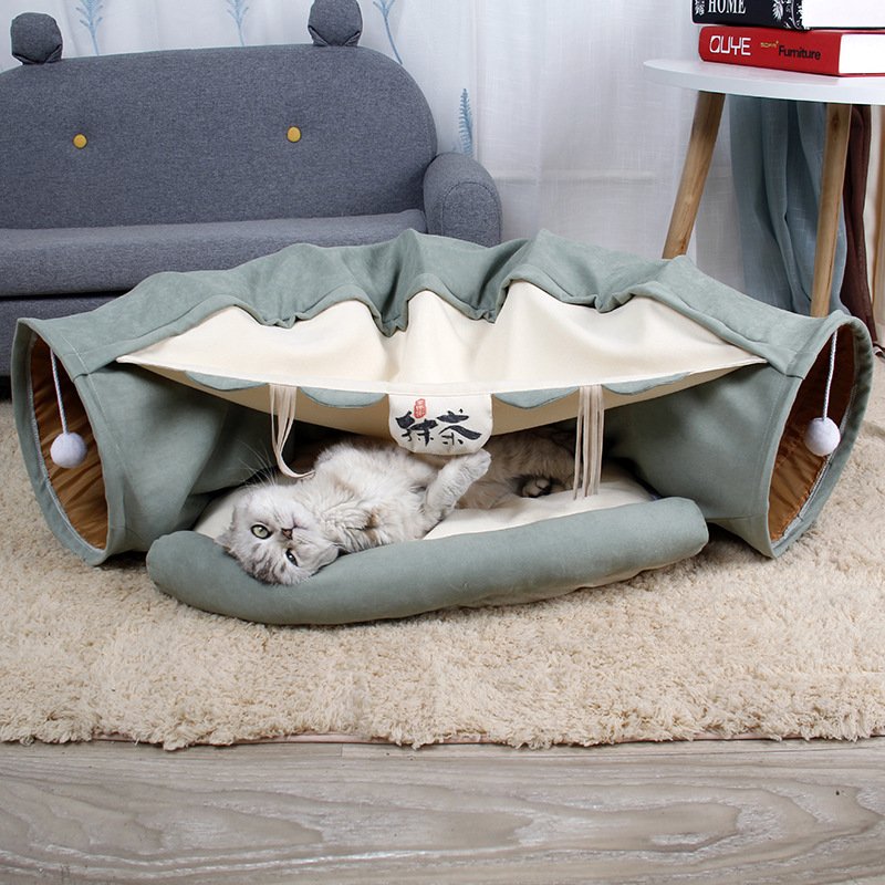 Luxury Cat Tunnel Bed Multi Play Tunnel Mat for Pet Cats. Includes Attached Toy 6 Luxury Cat Tunnel Bed Multi Play Tunnel Mat for Pet Cats. Includes Attached Toy - Image 6