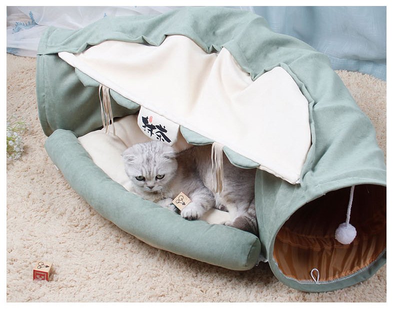 Luxury Cat Tunnel Bed Multi Play Tunnel Mat for Pet Cats. Includes Attached Toy 2 Luxury Cat Tunnel Bed Multi Play Tunnel Mat for Pet Cats. Includes Attached Toy - Image 2