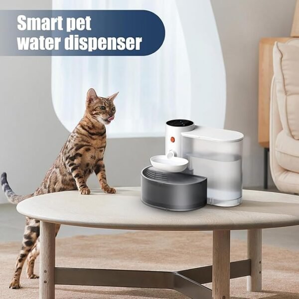 Smart Pet Water Fountain, 105oz/3L Rechargeable Automatic Water Dispenser for Cats and Dogs, Large Capacity Wireless Cat Water Fountain, Innovative Pet Gravity Water Dispenser for Pets - Image 5